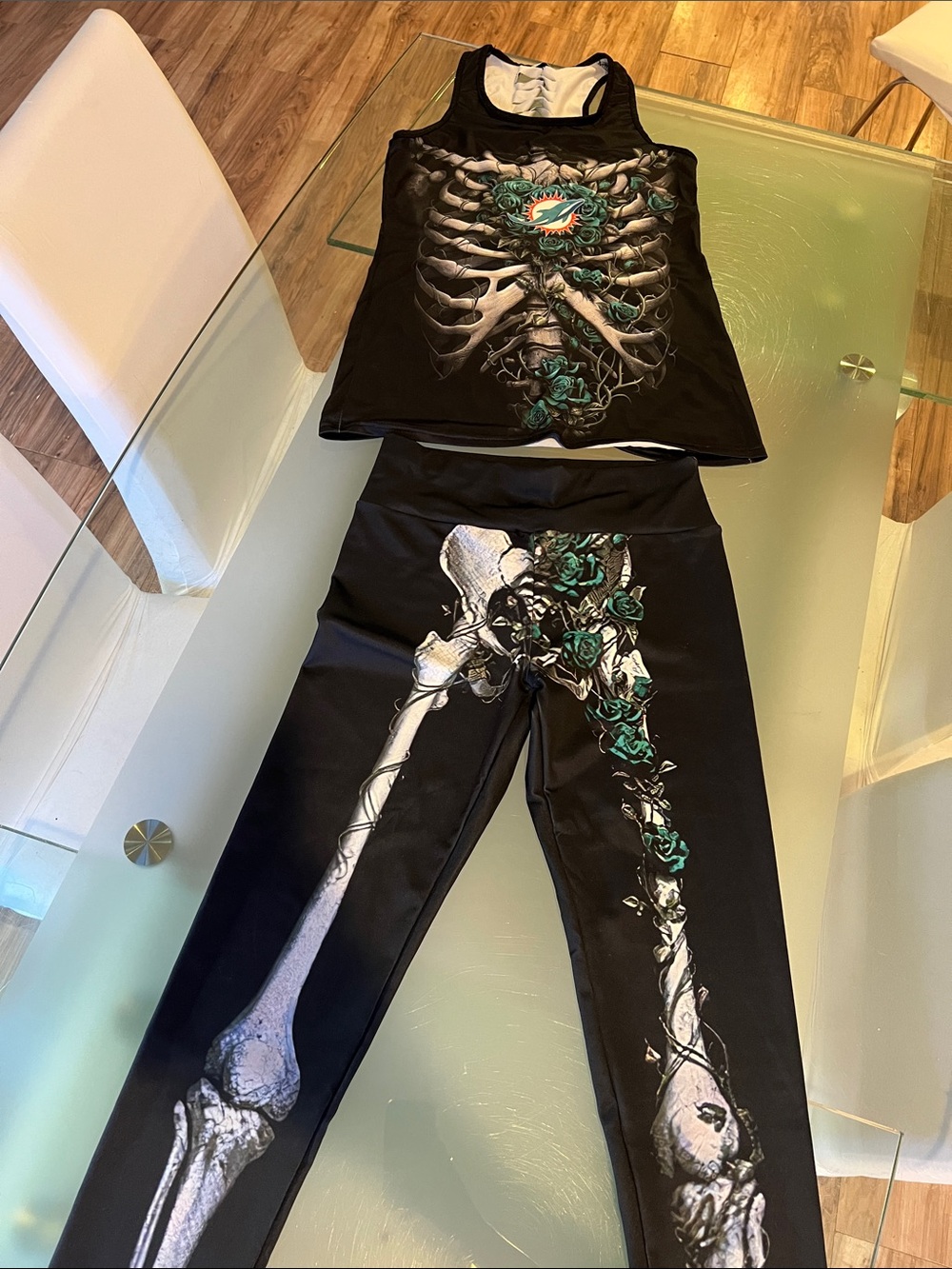 Halloween Skeleton Miami Dolphins Matching Set